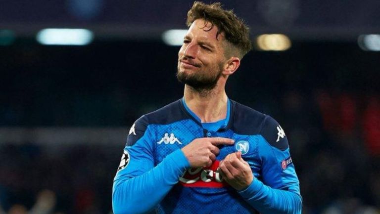 Mertens en un partido con el Napoli