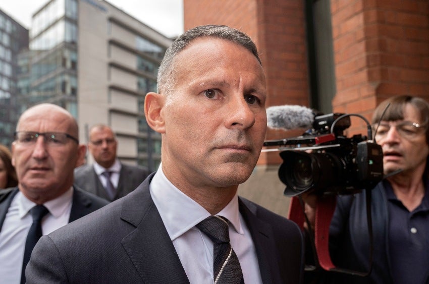 Ryan Giggs llegando al tribunal de Manchester