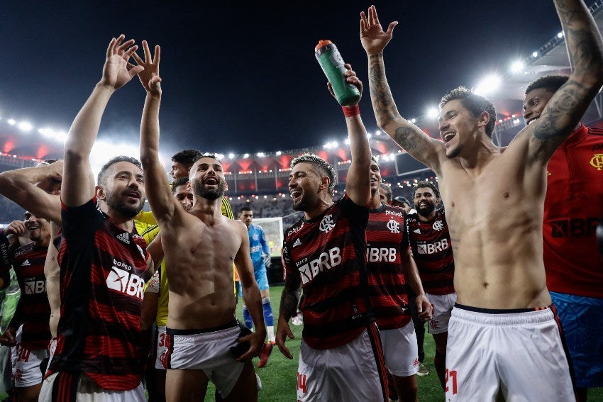 Flamengo celebrando su pase a la Semi