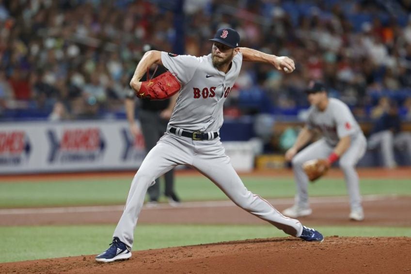 Chris Sale durante un partido de Boston Red Sox