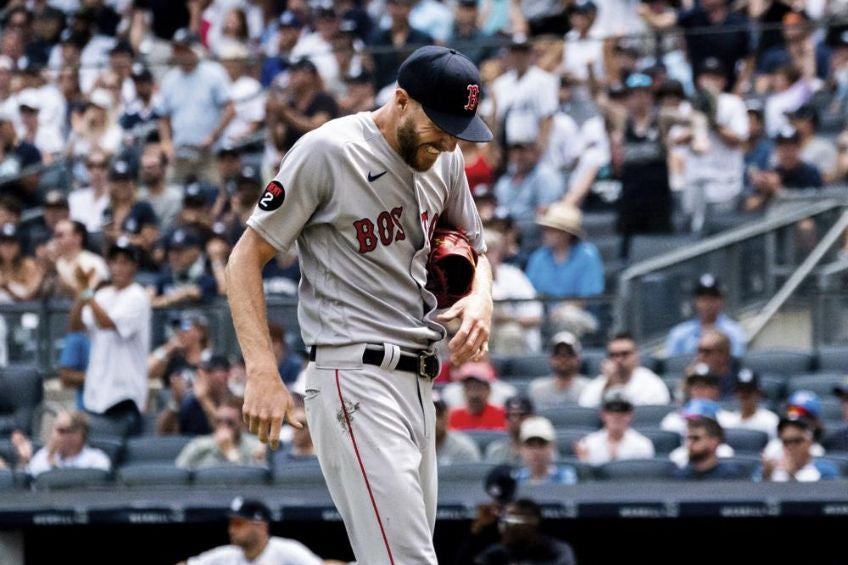 Chris Sale durante un partido de Boston Red Sox