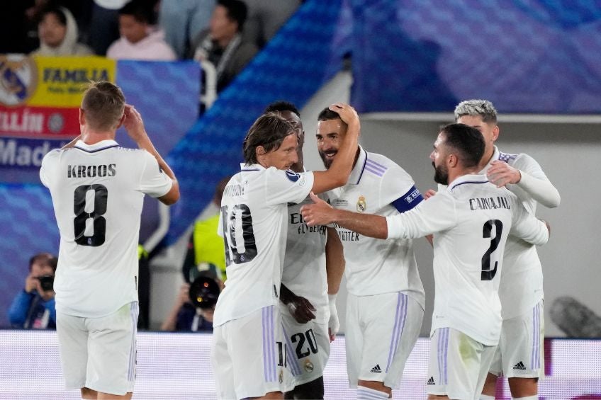 Jugadores del Real Madrid festejando un gol