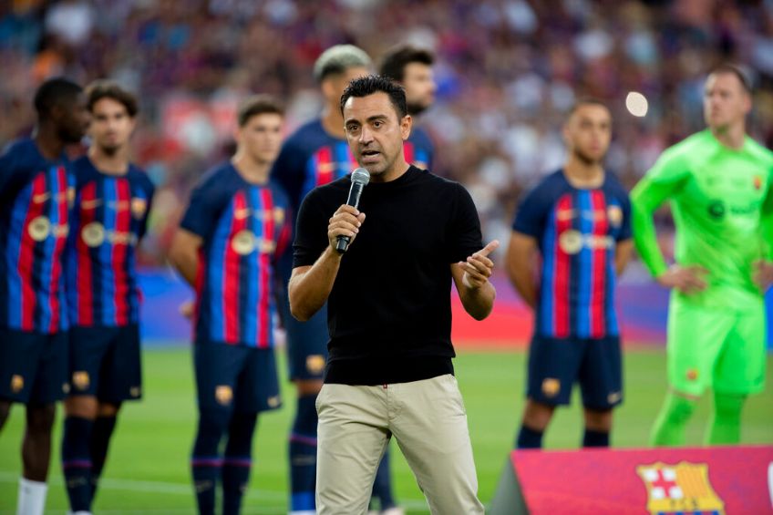 Xavi Hernández previo a un partido del Barcelona