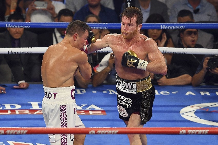 Canelo Álvarez durante la pelea vs GGG