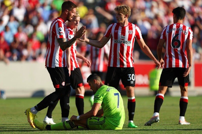 Cristiano Ronaldo en el suelo