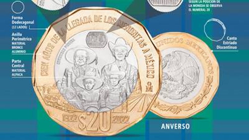 Nueva moneda de 20 pesos 