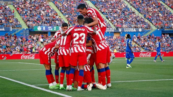 Jugadores del Atlético de Madrid en festejo 