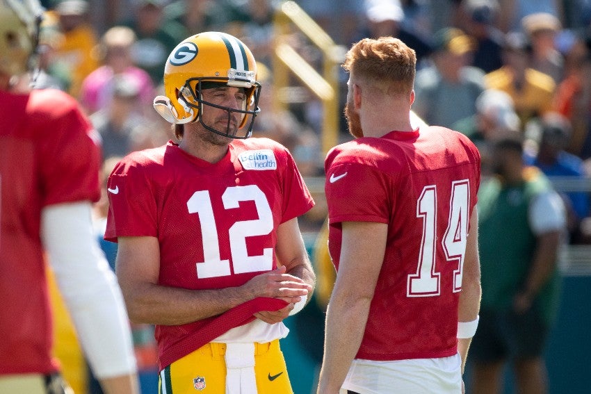 Aaron Rodgers en pretemporada con Packers