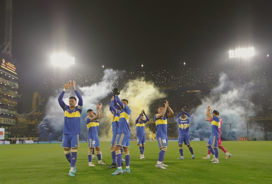 Jugadores de Boca tras partido vs Racing