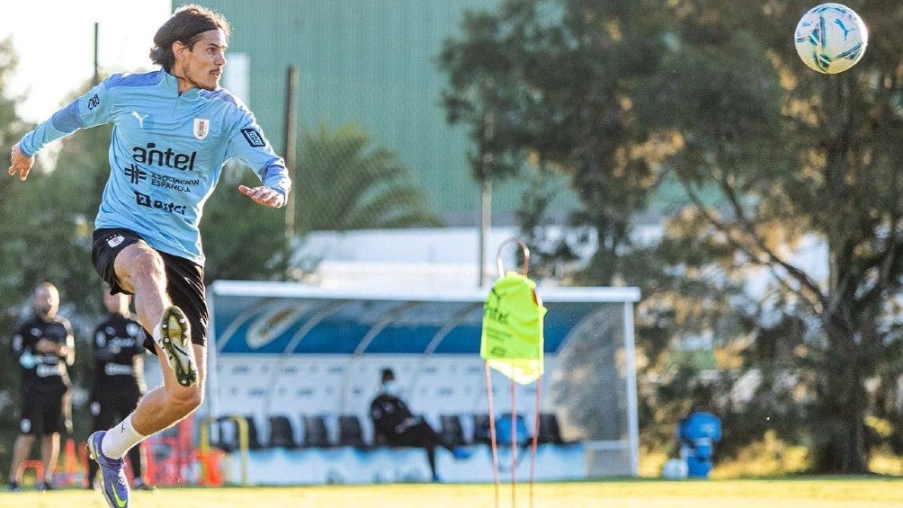 Edinson Cavani con la Selección de Uruguay