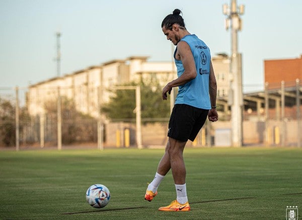 Edinson Cavani con la Selección de Uruguay