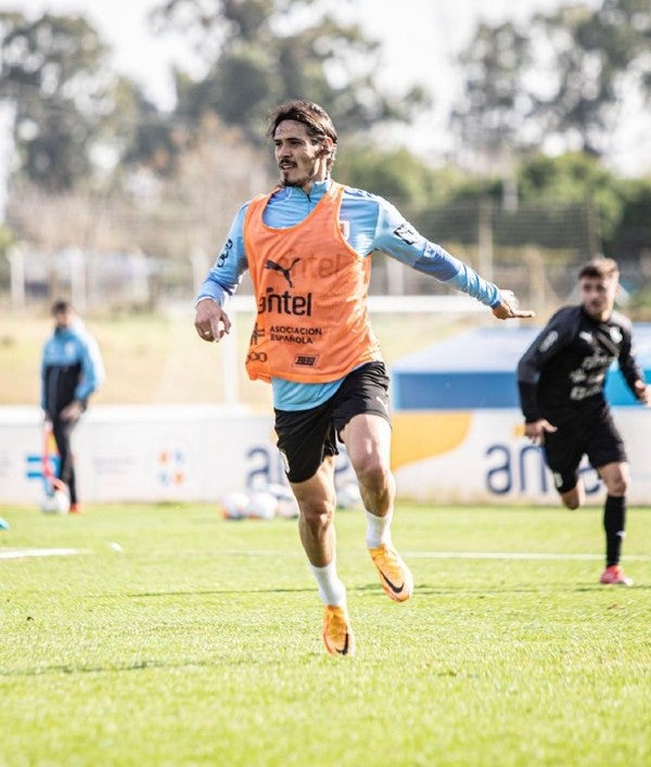 Edinson Cavani con la Selección de Uruguay