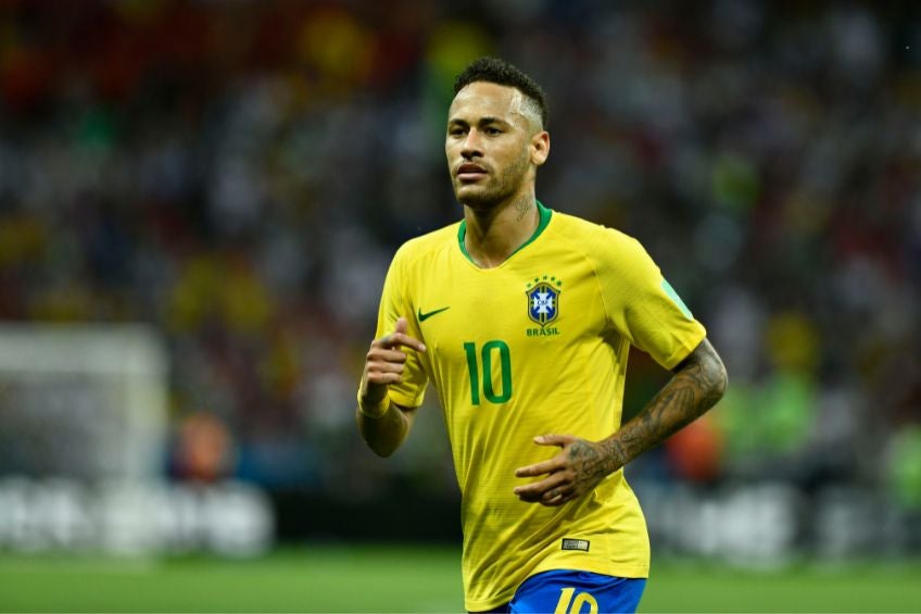 Neymar durante un partido de Brasil