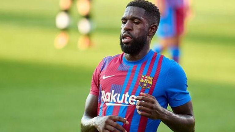 Samuel Umtiti jugando con el Barcelona