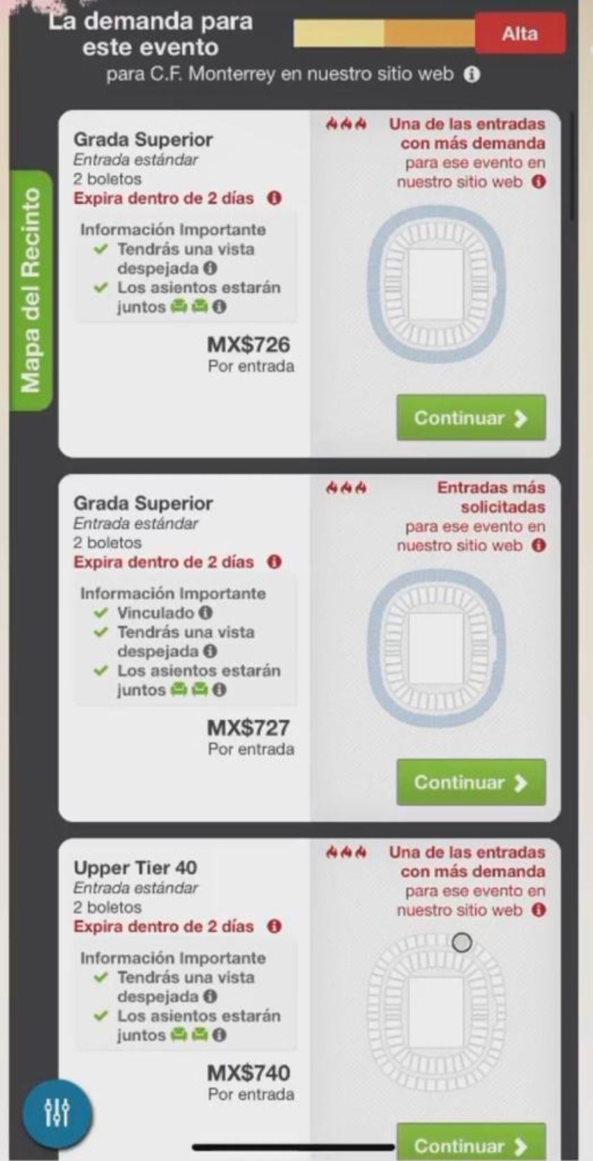 Reventa del Chivas vs Rayados