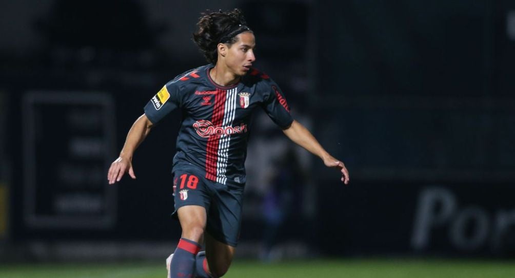 Diego Lainez durante un partido del Sporting Braga