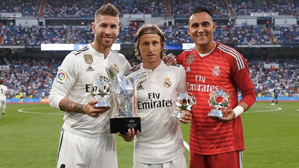 Navas, Ramos y Modric tras la entrega de The Best 2018