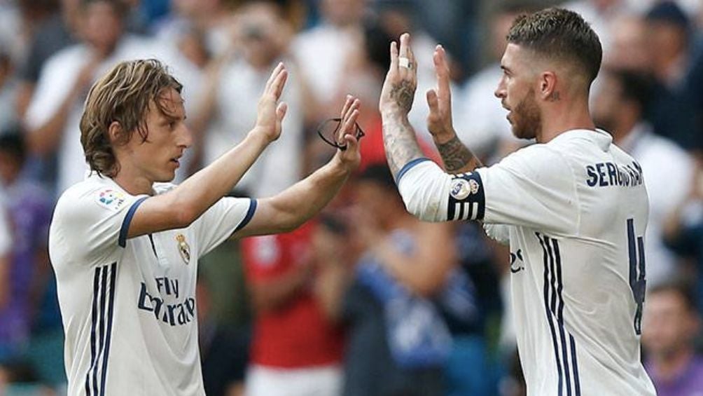 Ramos y Modric en un encuentro con el Real Madrid