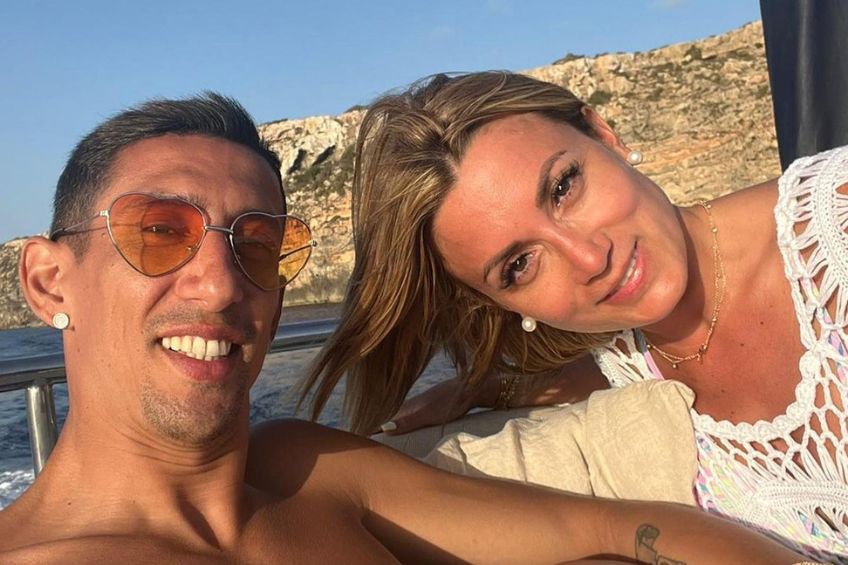 Ángel Di María y su esposa durante sus vacaciones