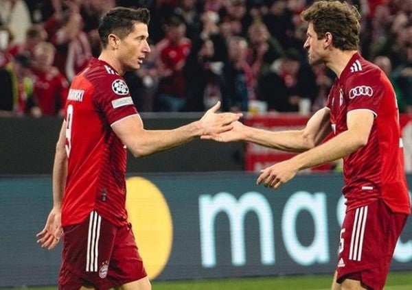 Lewandowski y Müller en el Bayern Munich