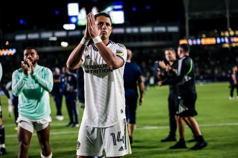 Javier Hernández en partido con LA Galaxy