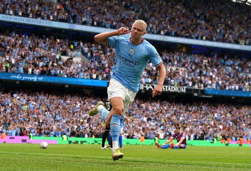 Erling Haaland en festejo de gol