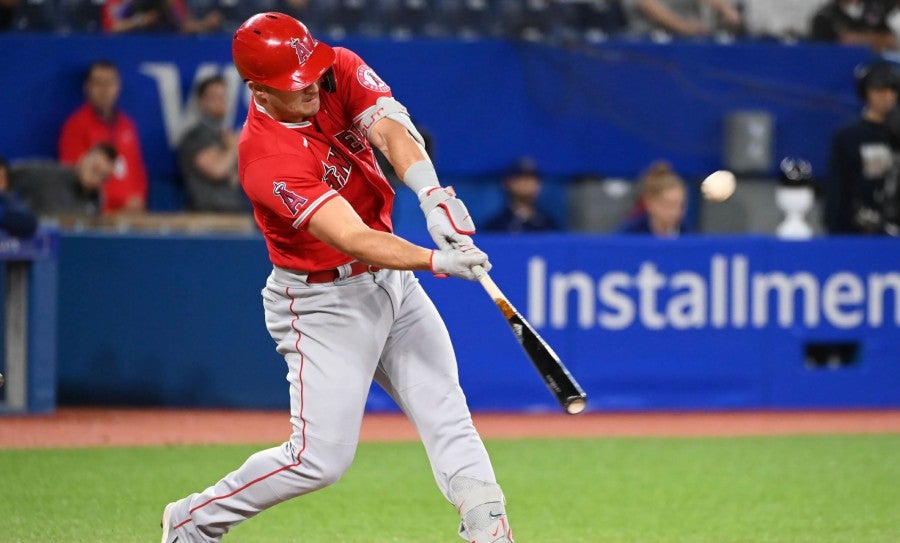 Mike Trout al conectar cuadrangular