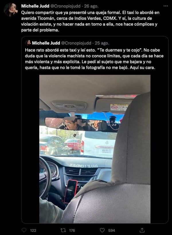 Mujer denunció a taxista de la CDMX por perturbador letrero 