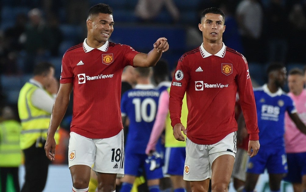 Casemiro y Cristiano Ronaldo juntos en el Manchester United