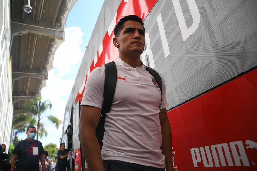 Jesús Sánchez durante un partido de Chivas