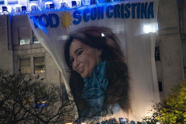 Manta en apoyo a Cristina Fernández de Kirchner