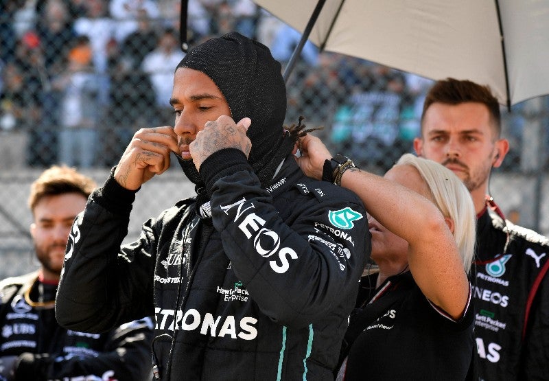 Hamilton preparándose para el GP de Países Bajos