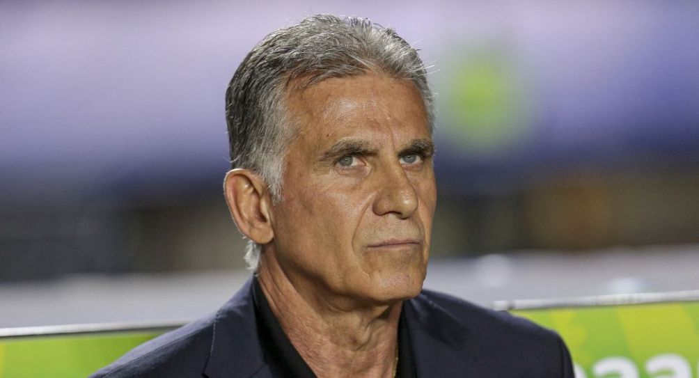 Carlos Queiroz durante un partido de Colombia