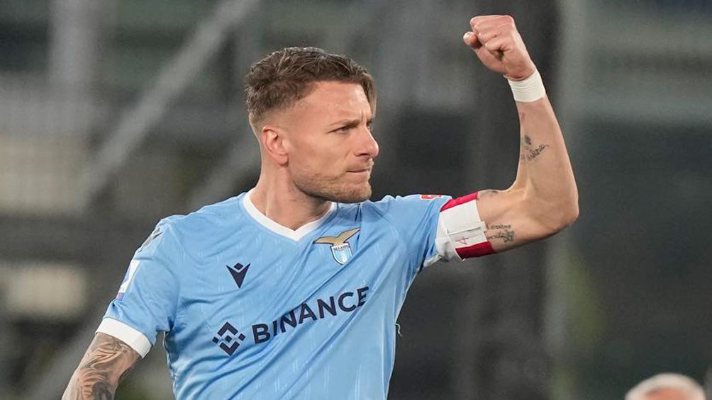 Ciro Immobile durante un juego con la Lazio