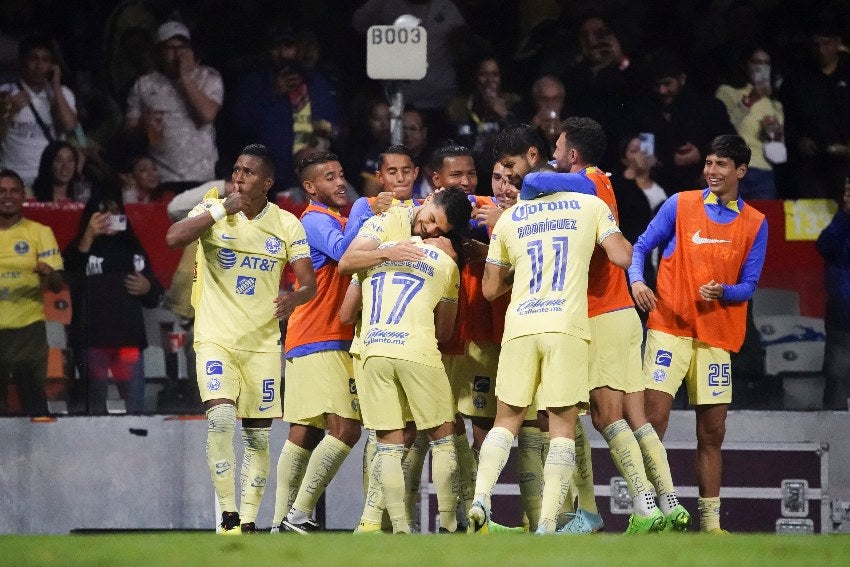 América en celebración de gol