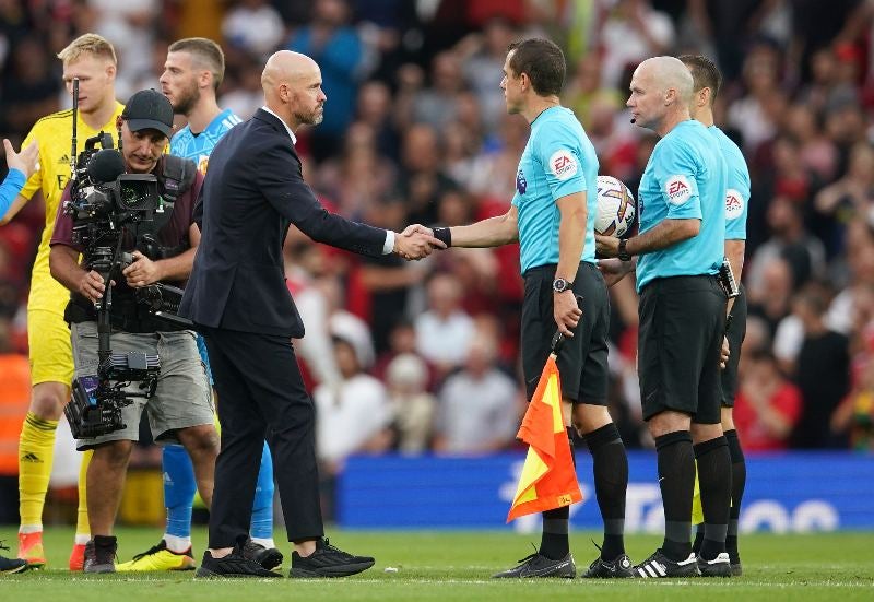 Erik Ten Hag previo a un partido del Manchester United