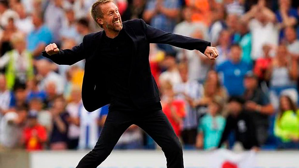 Graham Potter, en festejo de gol 