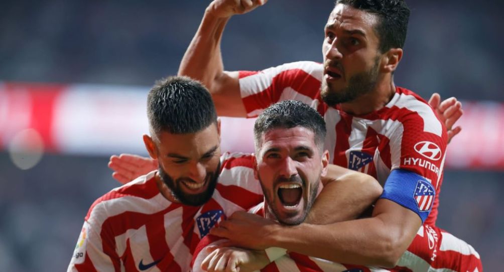 Jugadores del Atlético de Madrid festejando un gol