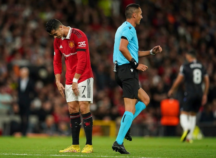 Cristiano Ronaldo en un partido del Manchester United