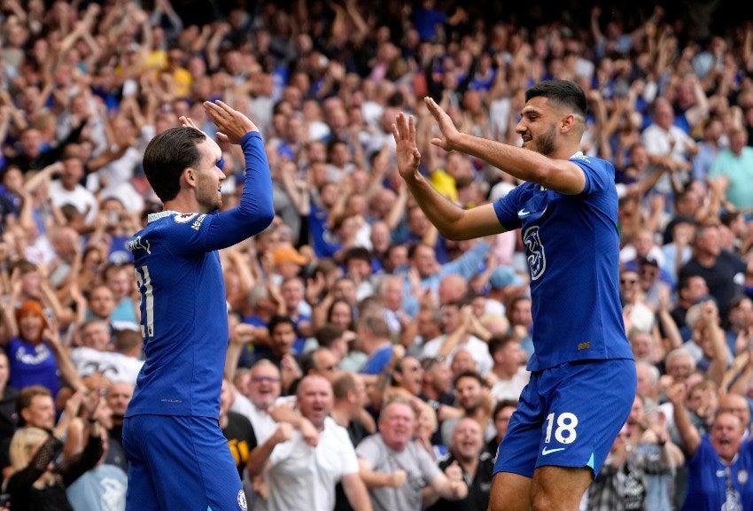 Chelsea en celebración de gol