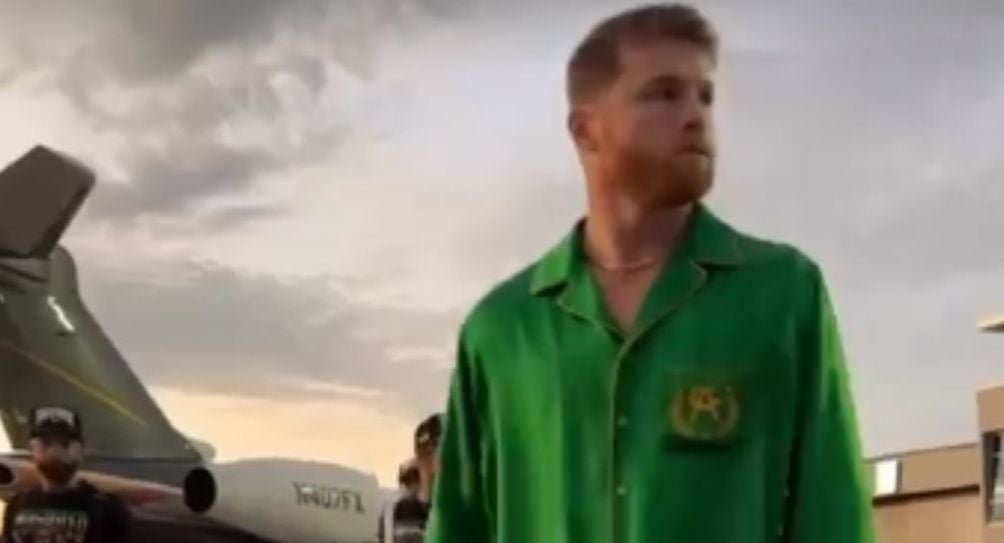 Canelo Álvarez llegando a Las Vegas