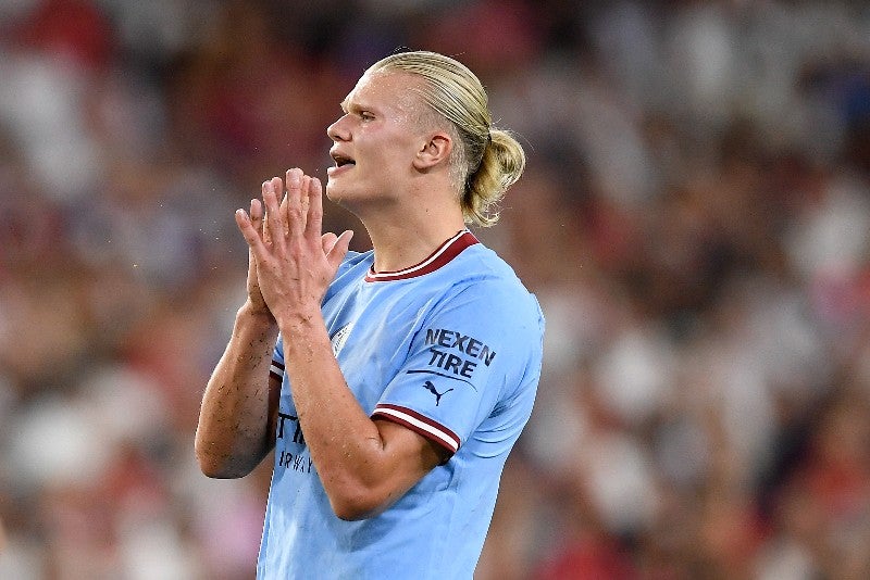 Erling Haaland como delantero del Manchester City