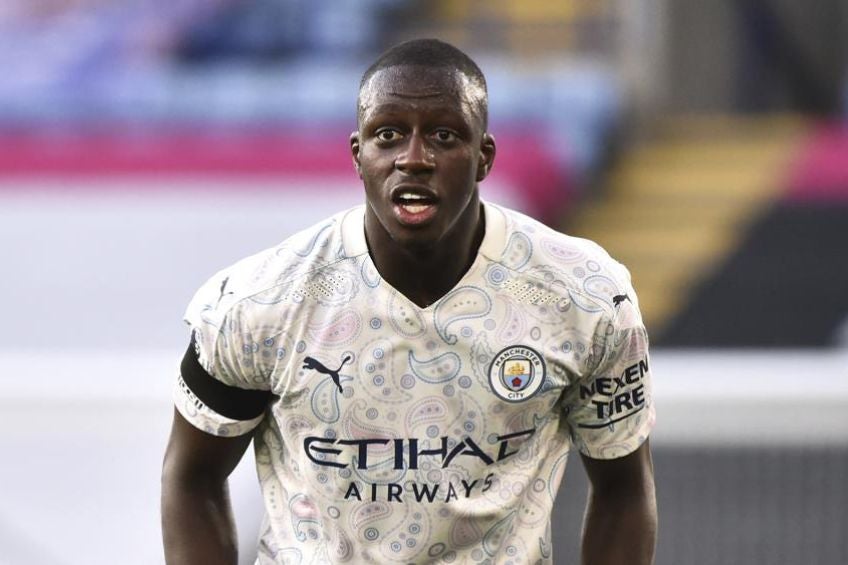 Benjamin Mendy durante un partido del Manchester City