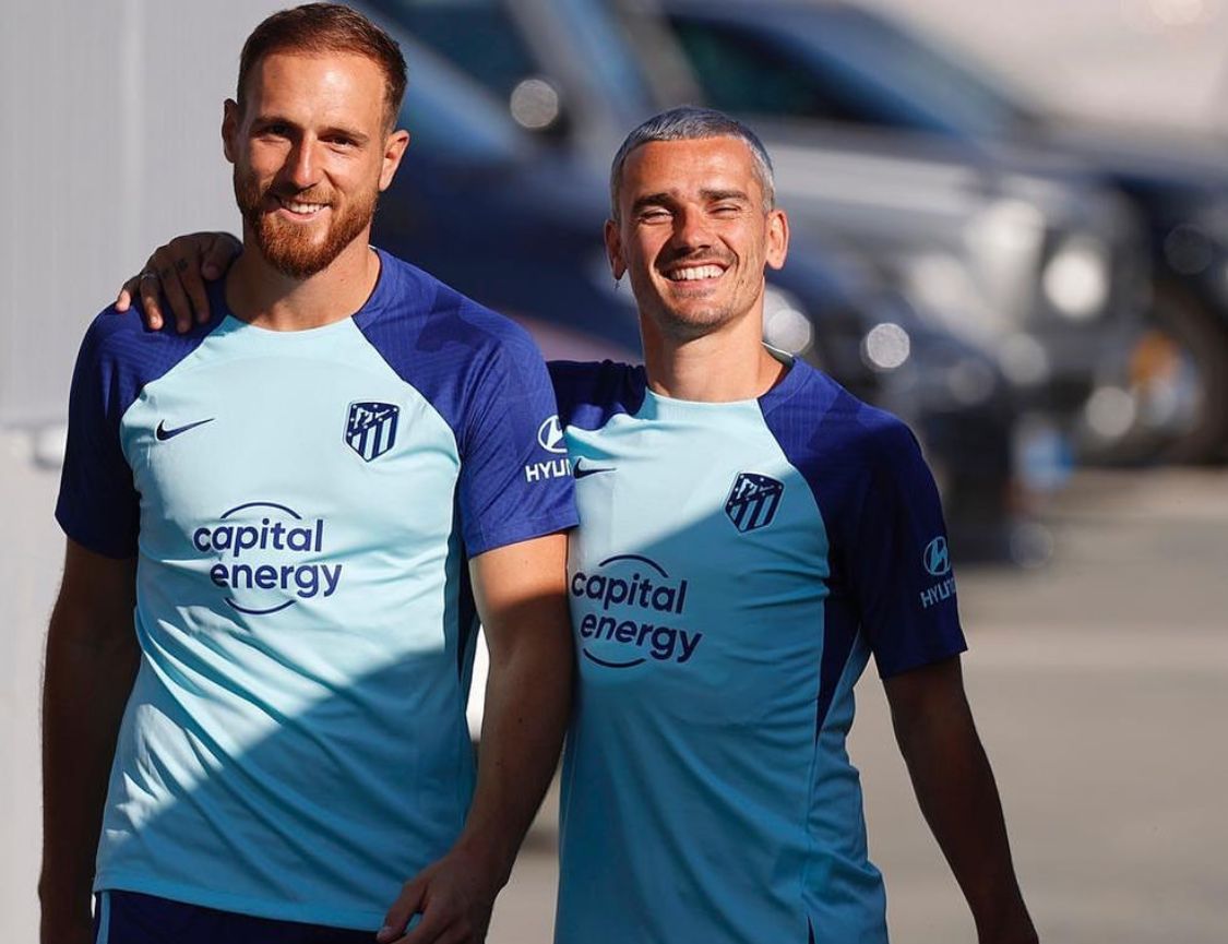 Griezmann y Oblak después del entrenamiento 