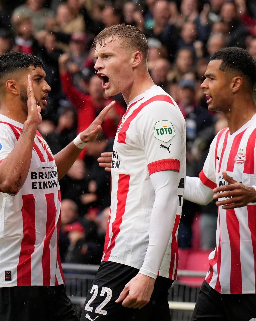 PSV en celebración de gol