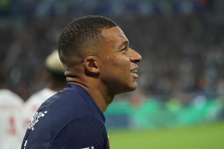 Mbappé en un partido del PSG