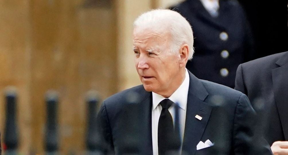 Joe Biden previo al funeral de la Reina Isabel II