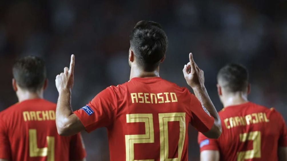 Asensio en un partido de Selección