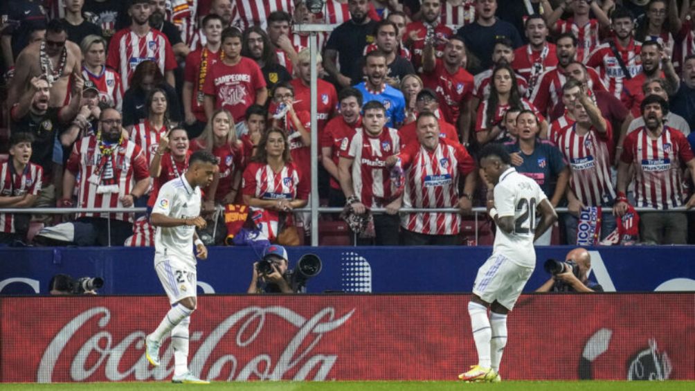 Rodrygo y Vinicius bailan en el Civitas Metropolitano