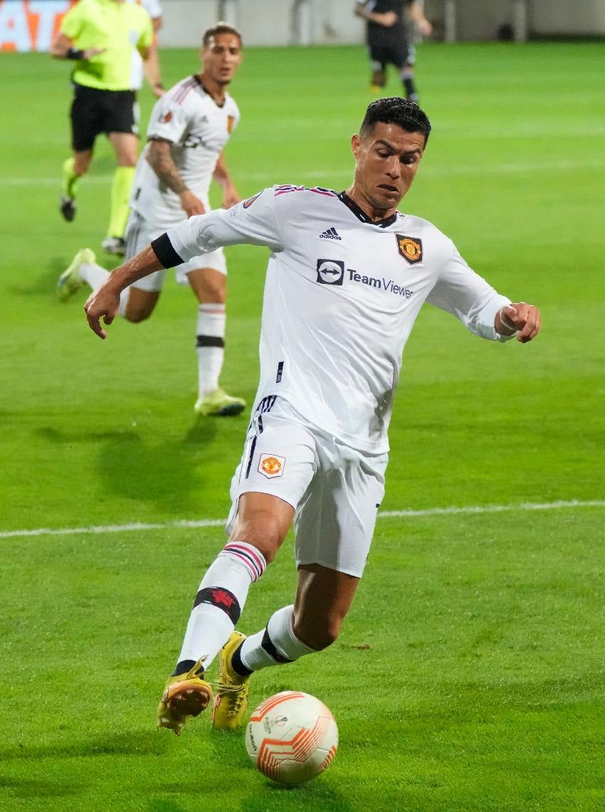 Cristiano Ronaldo en un partido del Manchester United